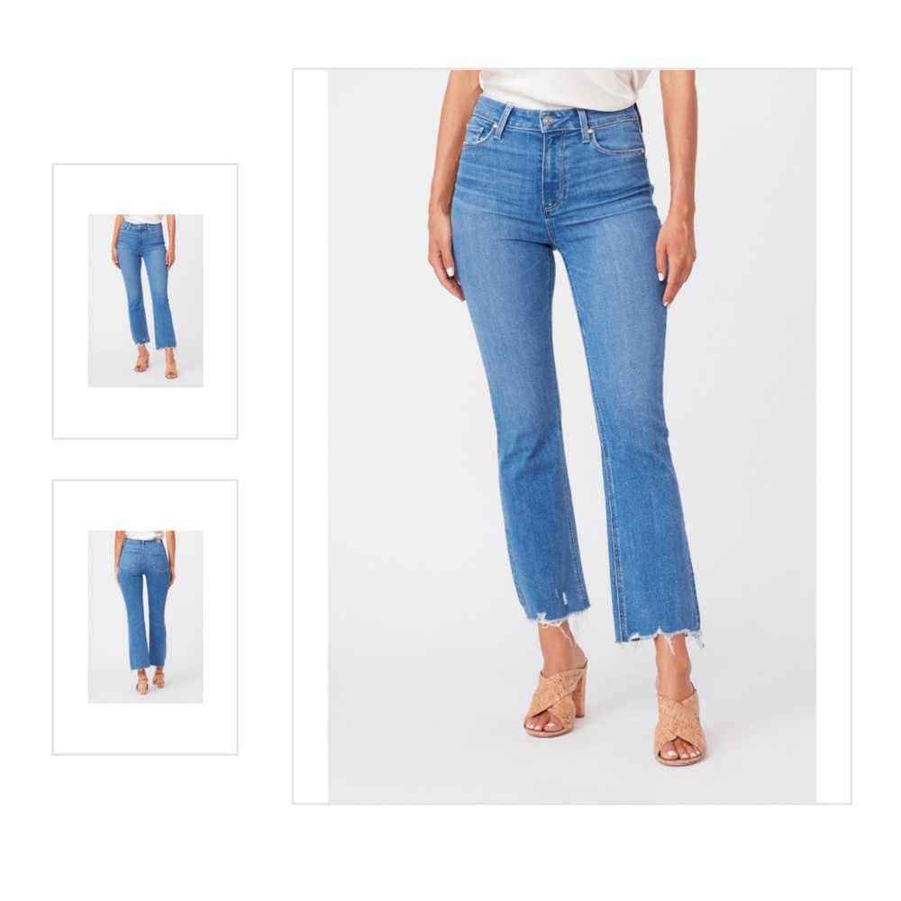 PAIGE Claudine flare jeans, Seine with ragged, fray hem